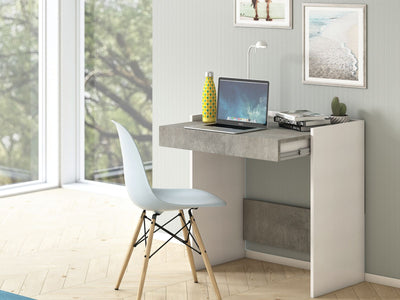 31" Gray Corner Desk with Drawer