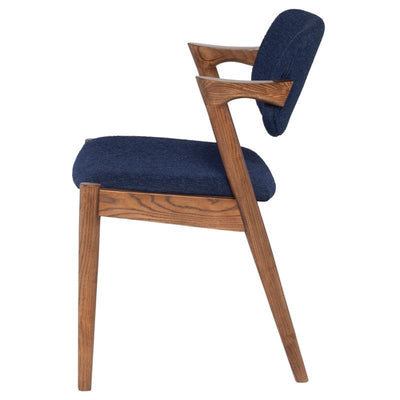 Modern Wood and Navy Fabric Office Chair