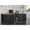 Premium U-shaped Desk in Antigua & Black with Oversized File Drawers