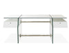 Premium 69" White Lacquer Modern Glass Executive Desk