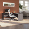 65" L-Shaped Desk in Charcoal Maple Woodgrain