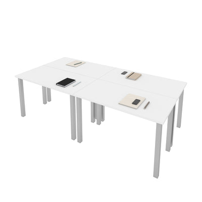 Set of Four 48" X 24" Modular Desks in White