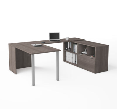 60" U-Shaped Executive Desk in Bark Gray