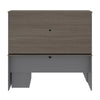 Premium L-shaped Desk with Hutch in Bark Gray and Slate