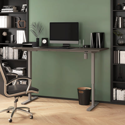 72" Bark Gray Electric Adjustable Desk