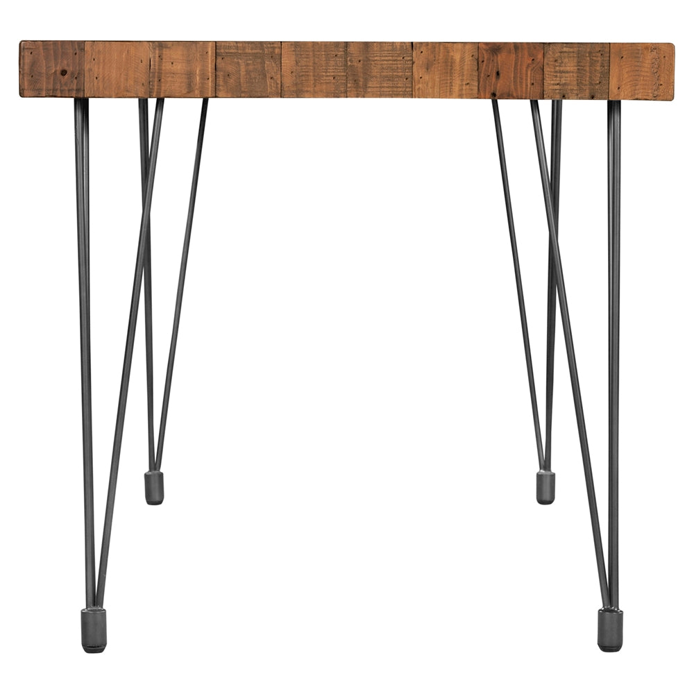 Elegant 59" Solid Pine Executive Desk with Iron Legs