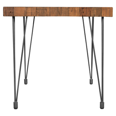 Elegant 59" Solid Pine Executive Desk with Iron Legs