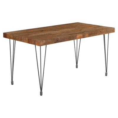 Elegant 59" Solid Pine Executive Desk with Iron Legs
