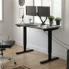 48" Adjustable Desk with Twin Monitor Support in Bark Gray & Black