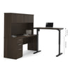 71" Dark Chocolate Desk with Hutch & Standing Desk Section