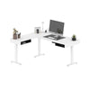 71" White and Black Adjustable Standing L-Shaped Desk