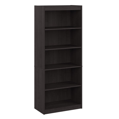 30" Bookcase with 5 Shelves in Charcoal Maple