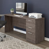65" Gray Maple Desk with Three Drawers