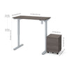 2-Piece Set - 48" Programmable Desk and Mobile File Cabinet in Bark Gray