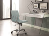 Glass-sided Office Desk with White Top and Inset Drawers