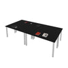 Set of 4 60" Black Desks with Metal Legs