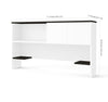White & Deep Gray 71" Desk with Matching Hutch